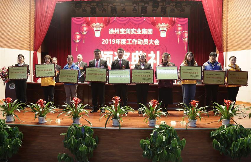 徐州开云官方端网站登录入口实业集团2019年度工作动员大会---集团公司领导为先进单位和先进个人代表颁奖