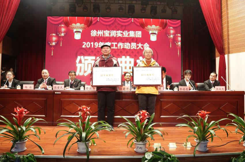 徐州开云官方端网站登录入口实业集团2019年度工作动员大会---集团公司领导为先进单位和先进个人代表颁奖